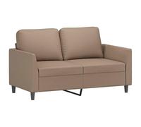 vidaXL Canapé à 2 Places, Causeuse avec Accoudoirs, Siège avec Dossier Rembourré, Meuble de Salon Salle de Séjour, Moderne, Cappuccino Similicuir