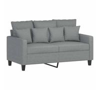 vidaXL Canapé à 2 Places, Causeuse avec Accoudoirs, Siège avec Dossier Rembourré, Meuble de Salon Salle de Séjour, Moderne, Gris Clair Tissu