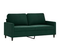 vidaXL Canapé à 2 Places, Causeuse avec Dossier et Accoudoirs, Fauteuil avec Oreillers, Meuble de Salle de Séjour, Moderne, Vert Foncé Velours