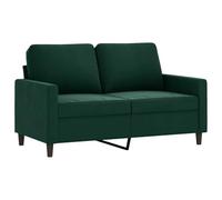 vidaXL Canapé à 2 Places, Causeuse avec Dossier et Accoudoirs, Fauteuil avec Oreillers, Meuble de Salle de Séjour, Moderne, Vert Foncé Velours