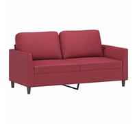 vidaXL Canapé à 2 Places, Causeuse avec Oreillers, Canapé Rembourré avec Accoudoirs et Dossier, Meuble de Salon, Moderne, Rouge Bordeaux Similicuir