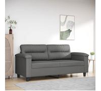 vidaXL Canapé à 2 places Gris foncé