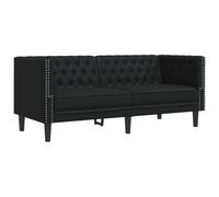 vidaXL Canapé 2 places Chesterfield similicuir noir
