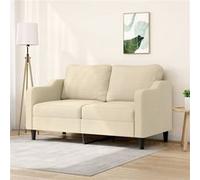 vidaXL Canapé à 2 places Crème 140 cm Tissu Crème G