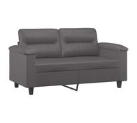 vidaXL Canapé à 2 Places, Fauteuil avec Dossier, Siège avec Accoudoirs, Causeuse de Salon Salle de Séjour Maison, Moderne, Gris Similicuir