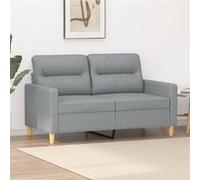 vidaXL Canapé à 2 places Gris clair 120 cm Tissu Gris clair G
