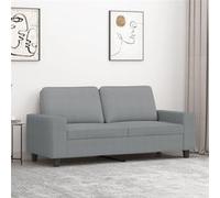 vidaXL Canapé 2 places 359391 – Tissu gris clair, accoudoirs, siège et dossier rembourrés, 140 cm