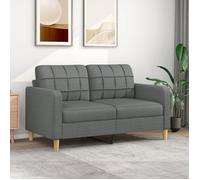 vidaXL Canapé à 2 places 140 cm Tissu Gris foncé