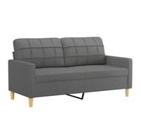vidaXL Canapé à 2 Places Gris foncé 140 cm Tissu, canapé, canapé rembourré, sièges de Salon, Causeuse, canapé de Salon, canapé à Deux Places
