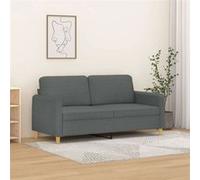vidaXL Canapé à 2 places Gris foncé 140 cm Tissu 359479