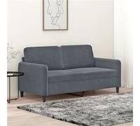 vidaXL Canapé à 2 places Gris foncé 140 cm Velours Gris foncé G