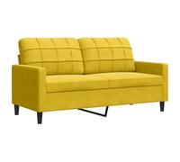 vidaXL Canapé à 2 Places Jaune 140 cm Velours