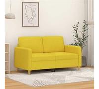 vidaXL Canapé à 2 places Jaune clair 120 cm Tissu