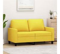 vidaXL Canapé à 2 places Jaune clair 120 cm Tissu359160 Jaune G