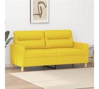 Canapé vidaXL 2 places - Tissu Jaune Clair