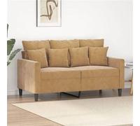vidaXL Canapé à 2 places Marron 120 cm Velours Marron G
