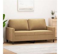 Canapé à 2 places Marron 140 cm Velours