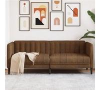 vidaXL Canapé 2 places Modèle 372612 Similicuir daim Marron