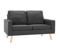vidaXL Canapé à 2 Places Meuble de Salle de Séjour Sofa de Salon Canapé de Salle de Séjour Meuble de Salon Maison Intérieur Gris Foncé Tissu