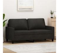 vidaXL Canapé à 2 places Noir 140 cm Tissu Gris G