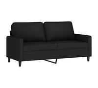 vidaXL Canapé 2 places Causeuse avec accoudoirs Dossier rembourré Velours Noir 140 cm