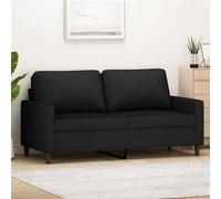 vidaXL Canapé 2 places Causeuse avec accoudoirs Dossier rembourré Velours Noir 140 cm