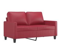 Canapé à 2 places Rouge bordeaux 120 cm Similicuir Multicolore G