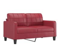 vidaXL Canapé à 2 Places Rouge Bordeaux 140 cm Similicuir