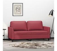 vidaXL Canapé 2 places - Causeuse rembourrée avec accoudoirs - Rouge bordeaux 140 cm similicuir