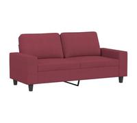 vidaXL Canapé à 2 places 140 cm Tissu moderne avec accoudoirs et dossier Rouge bordeaux