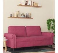 vidaXL Canapé à 2 places Velours 140 cm Rouge bordeaux
