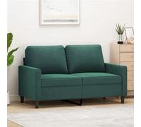 vidaXL Canapé à 2 places Causeuse avec oreillers - 120 cm Velours Vert foncé