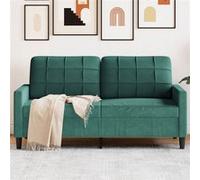 vidaXL Canapé 2 places – Vert foncé