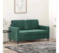 vidaXL Canapé à 2 Places, Causeuse avec Oreillers, Siège avec Accoudoirs et Dossier Rembourrés, Meuble de Salle de Séjour, Moderne, Vert Foncé Velours