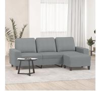 vidaXL Canapé à 3 Places avec Repose-Pieds Gris Clair 180 cm Tissu, canapé, canapé avec Repose-Pieds, canapé Trois Places, canapé 3 Places, Fauteuil