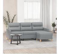 vidaXL Canapé à 3 places avec repose-pieds Gris clair 180 cm Tissu, canapé, canapé avec repose-pieds, canapé trois places, 3201073