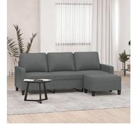 vidaXL Canapé 3 places avec repose-pieds 3201038 – Tissu Gris foncé 180 cm