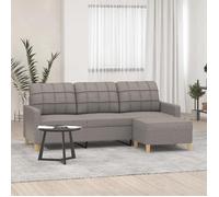 VidaXL Canapé 3 places avec Repose-pieds - Taupe