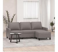 vidaXL Canapé à 3 places avec repose-pieds Taupe 180 cm Tissu, canapé, canapé avec repose-pieds, canapé trois places, canapé 3201044