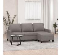 vidaXL Canapé à 3 places avec repose-pieds Taupe 180 cm Tissu3201044 Taupe G