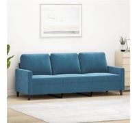 vidaXL Canapé à 3 places Bleu 180 cm Velours Bleu G
