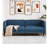 vidaXL Canapé 3 places Chaise de relaxation avec accoudoirs et dossier, Fauteuil TV Bleu tissu