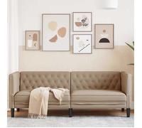 Canapé à 3 places Chesterfield cappuccino similicuir Multicolore G