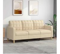 vidaXL Canapé à 3 places – 180 cm – Tissu crème