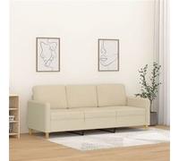 vidaXL Canapé à 3 places Crème 180 cm Tissu359488 Crème G