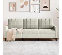 vidaXL Canapé à 3 places Crème 180 cm Velours 4007642