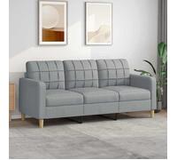 vidaXL Canapé 3 places 180 cm Tissu Gris clair