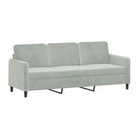 vidaXL Canapé à 3 Places Gris Clair 180 cm Velours