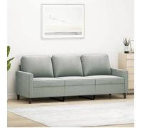 Canapé à 3 places Gris clair 180 cm Velours