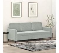 vidaXL Canapé à 3 places Gris clair 180 cm Velours Gris G